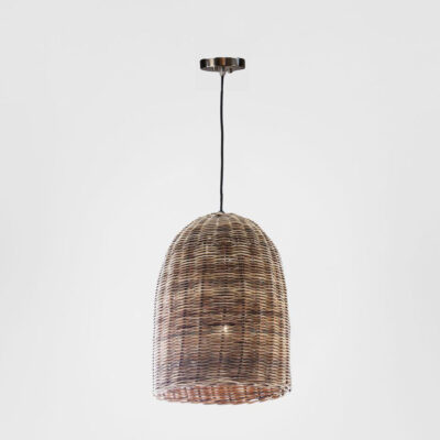 Braywick Hamptons Rattan Bell Ceiling Pendant Small Natural