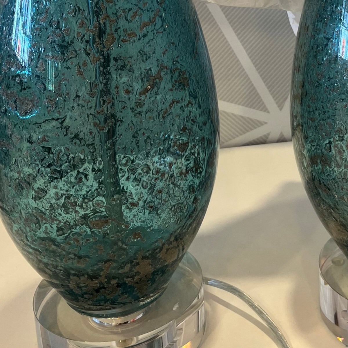 Brightholme Hamptons Table Lamp Pale Blue Speckle Brightholme Hamptons Table Lamp Pale Blue Speckle — detail view