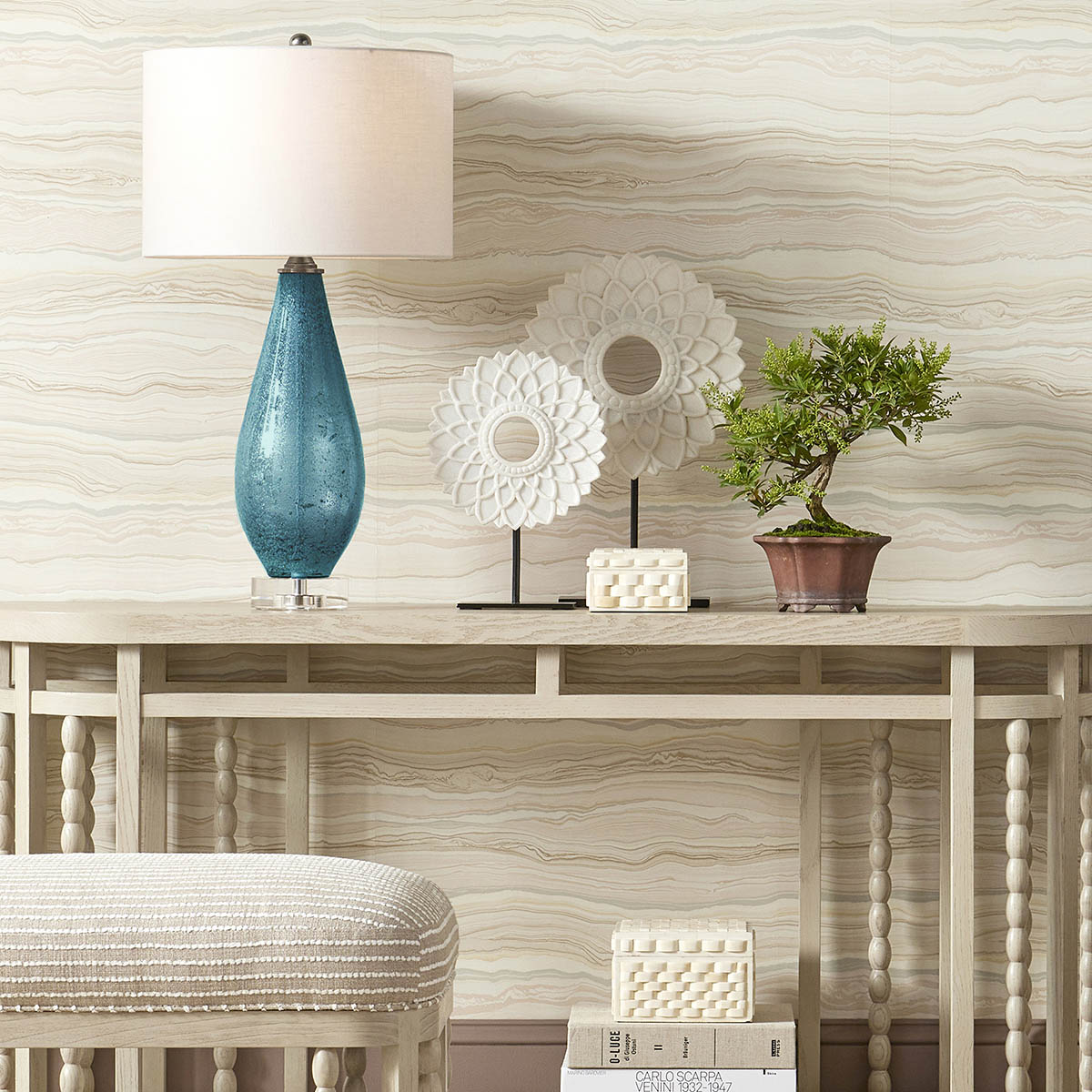 Brightholme Hamptons Table Lamp Pale Blue Speckle Brightholme Hamptons Table Lamp Pale Blue Speckle — in situ view