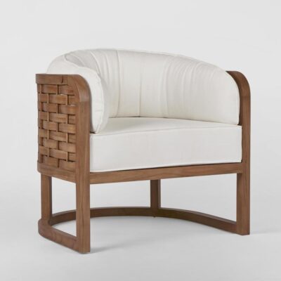 Brindabend Hamptons Woven Teak Barrel Armchair