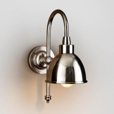 Bristol Industrial Gooseneck Wall Light Silver