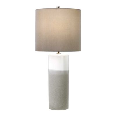 Brookminster Contemporary Table Lamp White Gloss and Grey