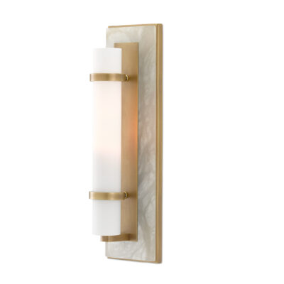 Brookvale Farm Hamptons Wall Light Alabaster And Antique Brass