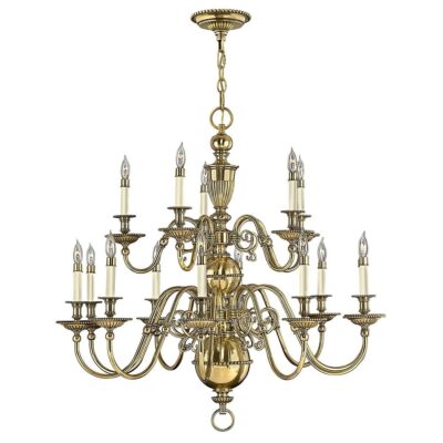 Buryfield French Provincial 15 Light Chandelier Burnished Brass