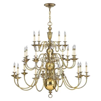 Buryfield French Provincial 25 Light Chandelier Burnished Brass