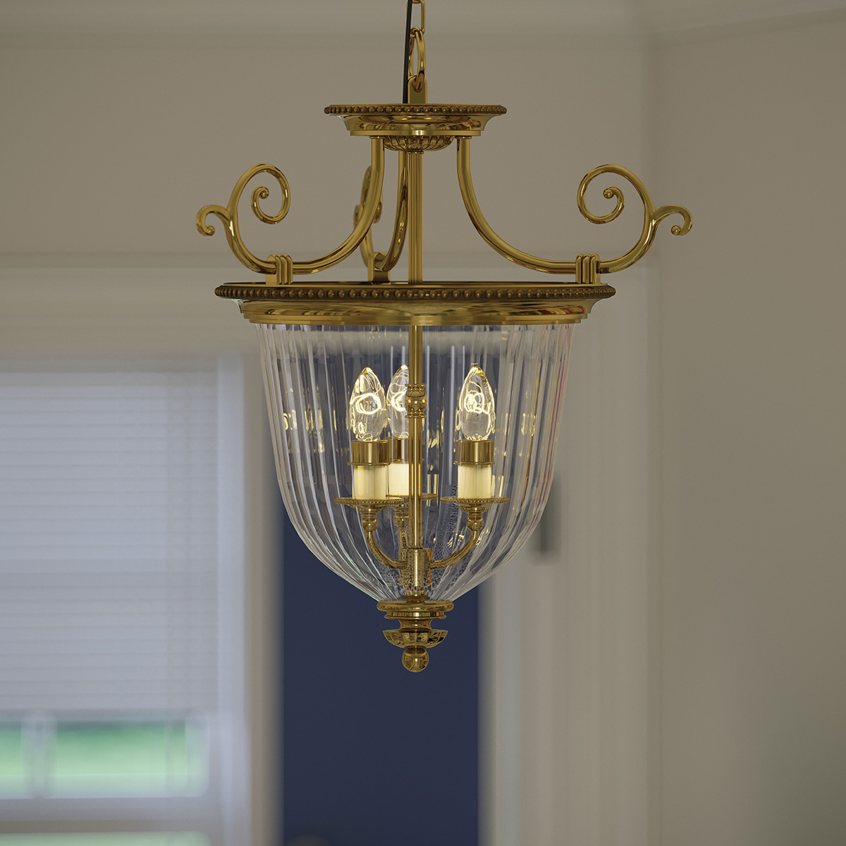 Buryfield French Provincial Pendant Burnished Brass Buryfield French Provincial Pendant Burnished Brass — in situ view