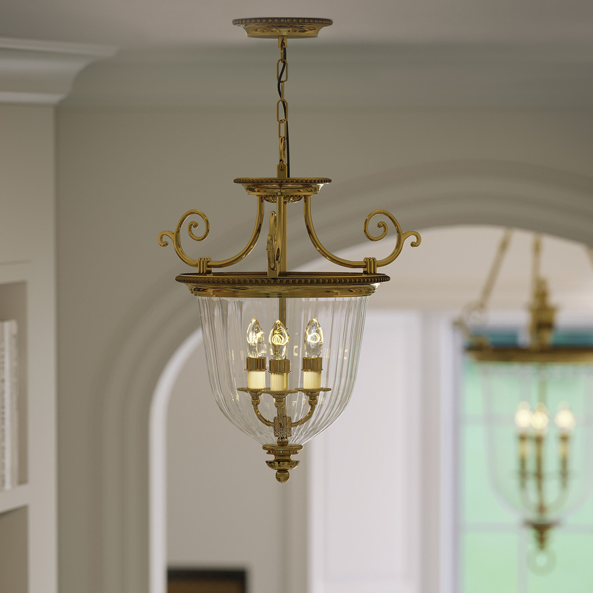 Buryfield French Provincial Pendant Burnished Brass Buryfield French Provincial Pendant Burnished Brass — in situ view