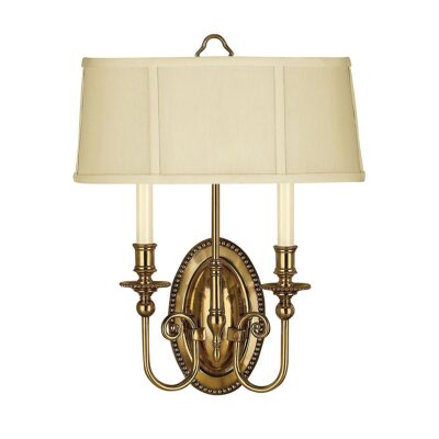 Buryfield Hamptons Twin Arm Wall Light Burnished Brass