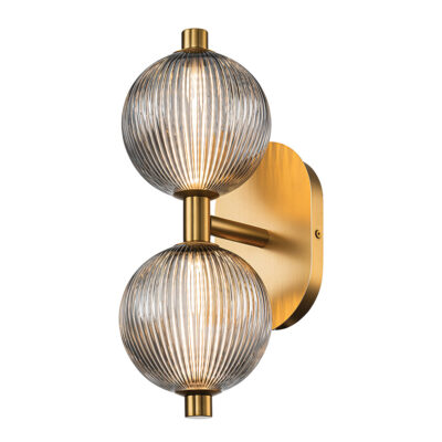 Cabarita Contemporary Double Globe Wall Light Brushed Gold