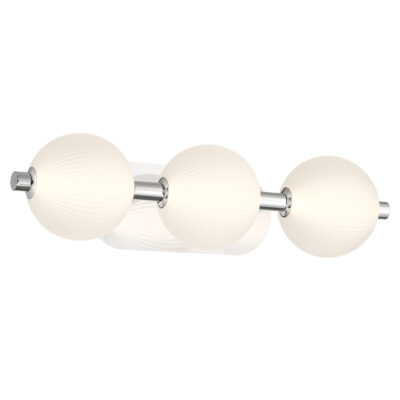 Cabarita Contemporary Three Light Wall Light Polished Nickel
