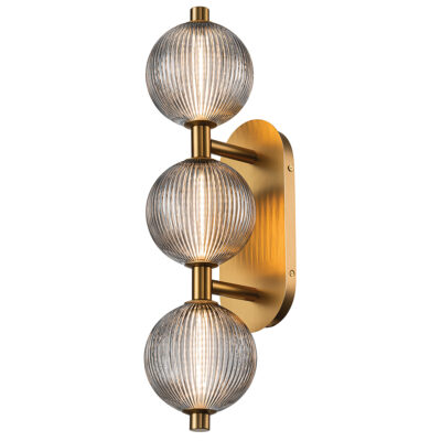 Cabarita Contemporary Three Light Wall Sconce Brushed Gold