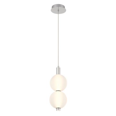 Cabarita Hamptons Double Globe Pendant Polished Nickel