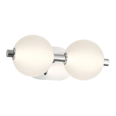 Cabarita Hamptons Double Globe Wall Light Polished Nickel