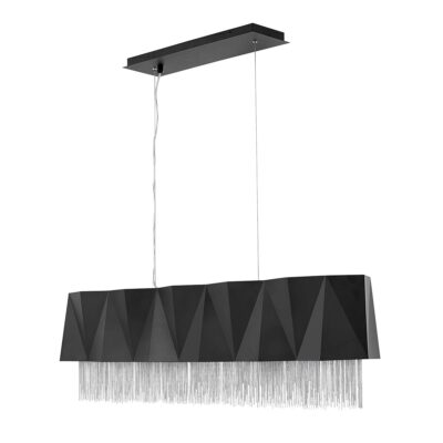 Cabarita Point Contemporary Linear Chandelier Satin Black Silver