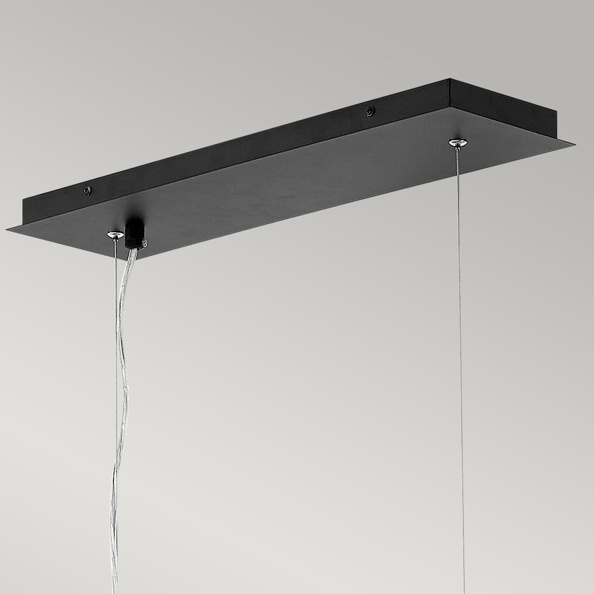 Cabarita Point Contemporary Linear Chandelier Satin Black Silver Cabarita Point Contemporary Linear Chandelier Satin Black Silver — detail view