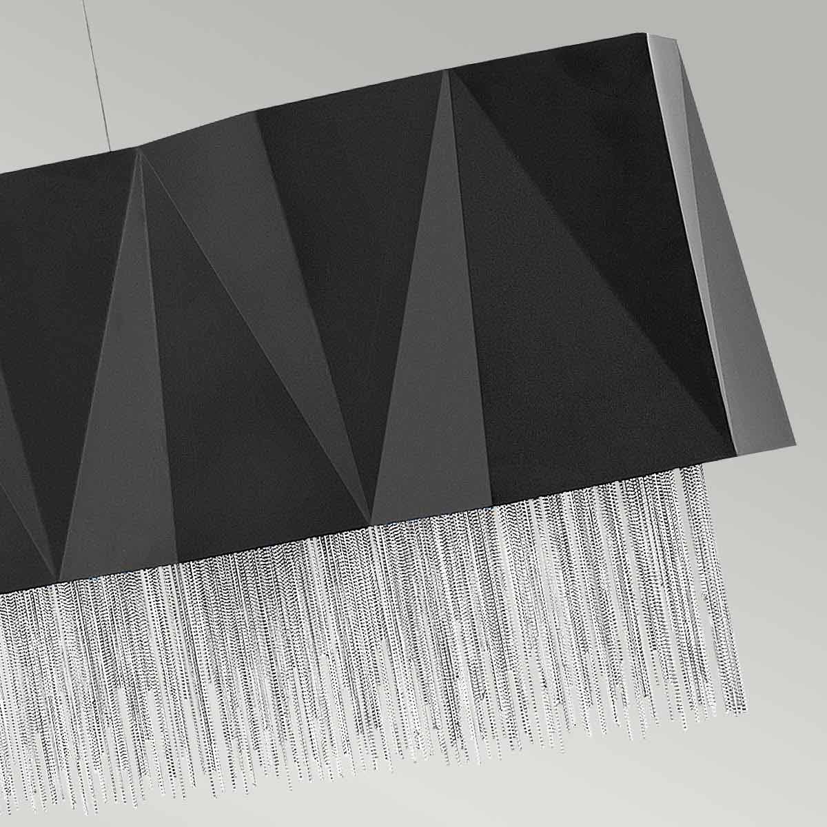Cabarita Point Contemporary Linear Chandelier Satin Black Silver Cabarita Point Contemporary Linear Chandelier Satin Black Silver — detail view