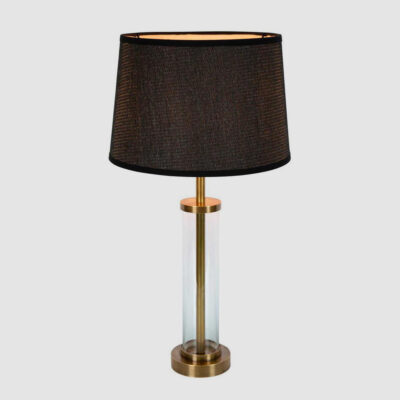 Caddington Hamptons Glass Cylinder Table Lamp Base Antique Brass