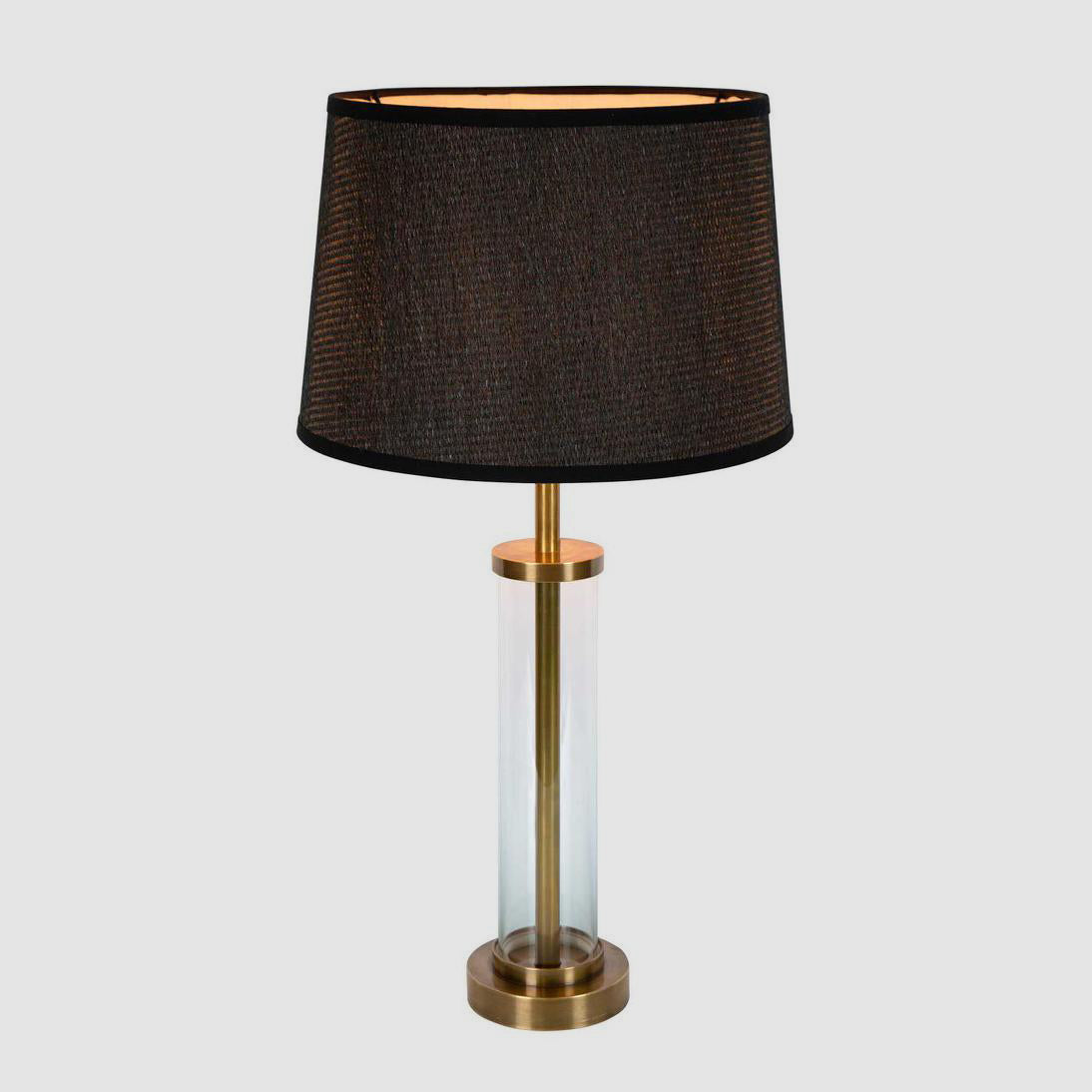 Caddington Hamptons Glass Cylinder Table Lamp Base Antique Brass