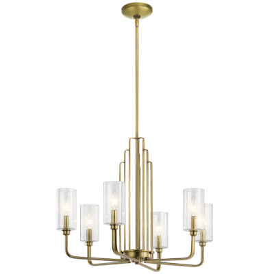 Camberdown Art Deco Chandelier Brushed Natural Brass