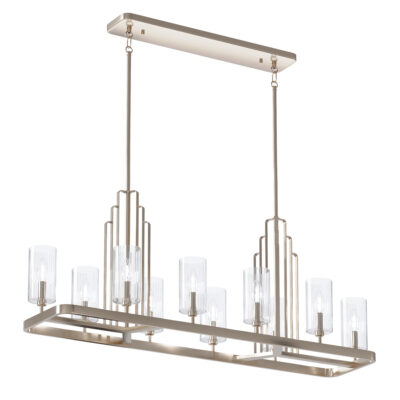 Camberdown Art Deco Linear Chandelier Polished Nickel
