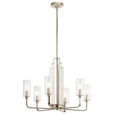 Camberdown Retro Modern 6 Light Chandelier Polished Nickel