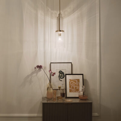 Camberdown Retro Modern Pendant Polished Nickel — in situ view