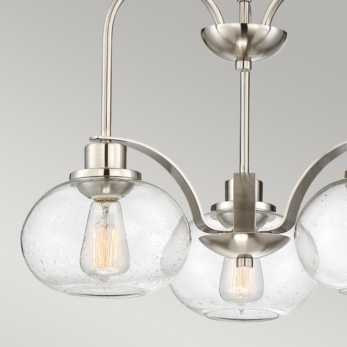 Camberford Semi-Flush Hamptons 3 Light Chandelier Brushed Nickel Camberford Semi-Flush Hamptons 3 Light Chandelier Brushed Nickel — detail view