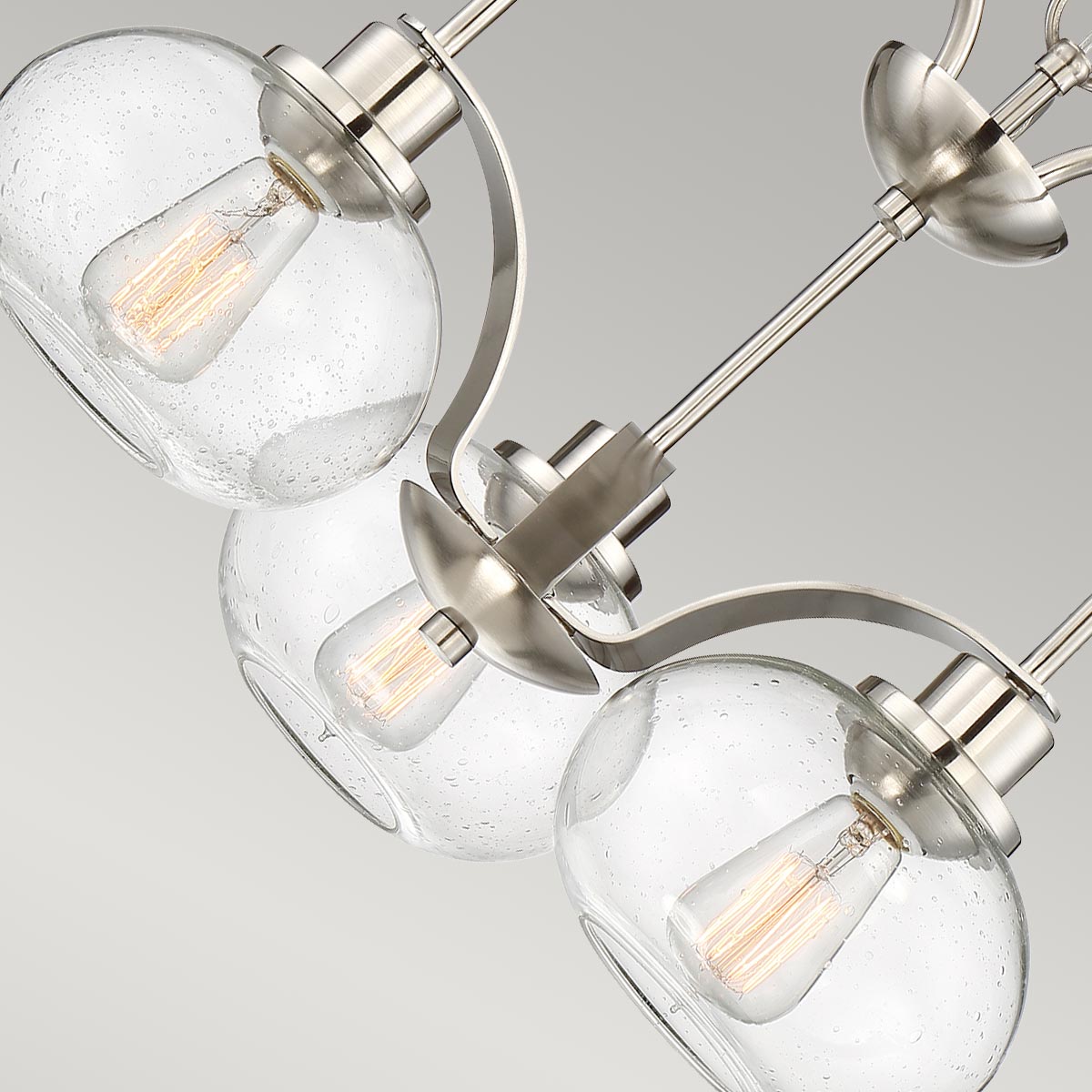Camberford Semi-Flush Hamptons 3 Light Chandelier Brushed Nickel Camberford Semi-Flush Hamptons 3 Light Chandelier Brushed Nickel — detail view
