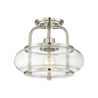 Camberford Semi-Flush Hamptons Ceiling Light Brushed Nickel