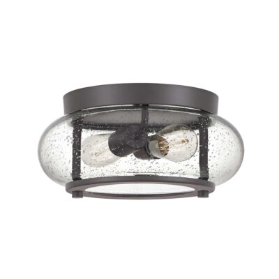 Camberford Semi-Flush Industrial Ceiling Light Old Bronze