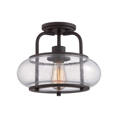 Camberford Semi-Flush Industrial Ceiling Light Old Bronze