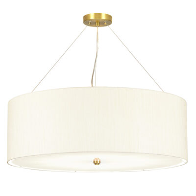 Camberton Hall Hamptons Drum Pendant Aged Brass with Ivory Shade