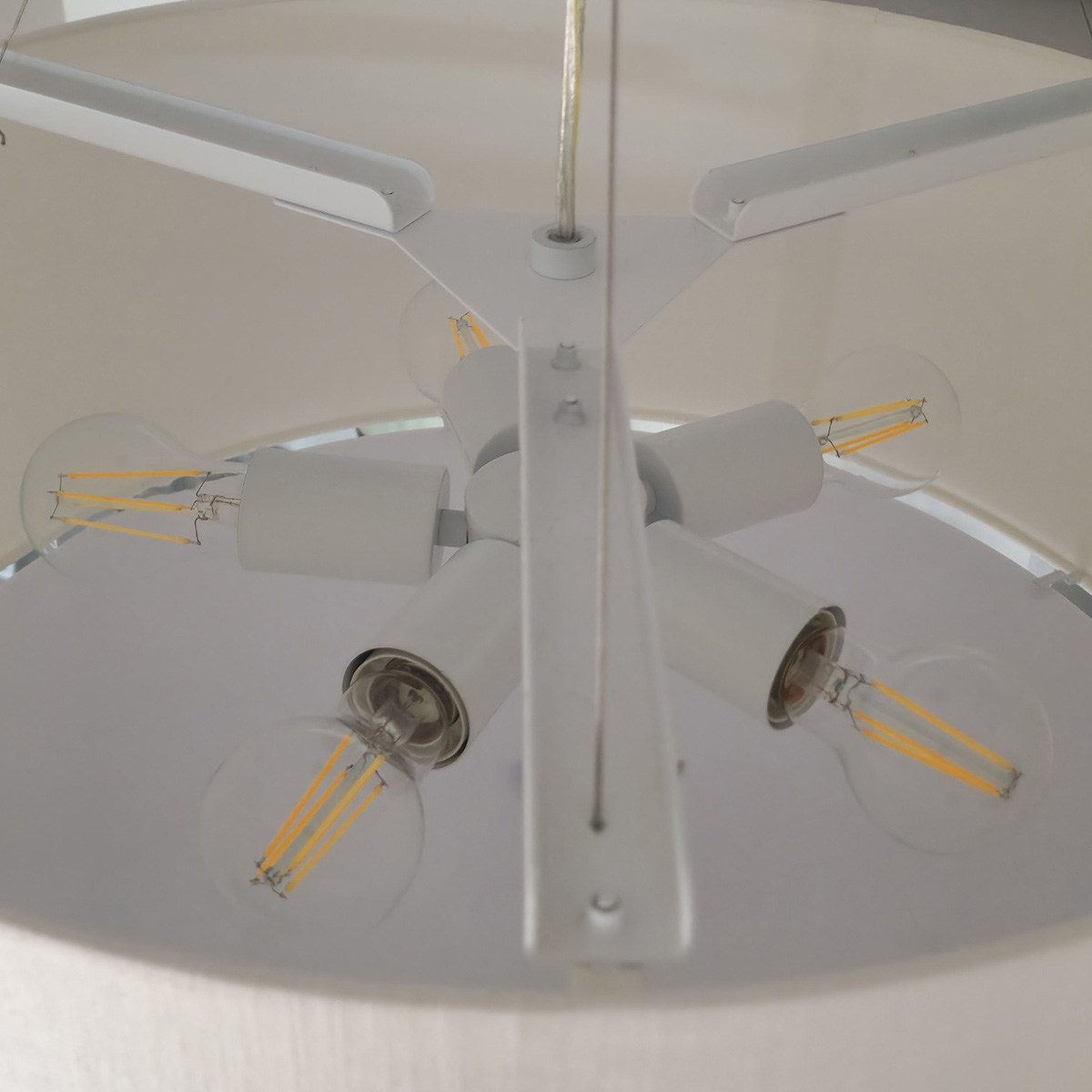 Camberton Hall Hamptons Drum Pendant in Aged Brass with Ivory Shade Camberton Hall Hamptons Drum Pendant in Aged Brass with Ivory Shade — detail view