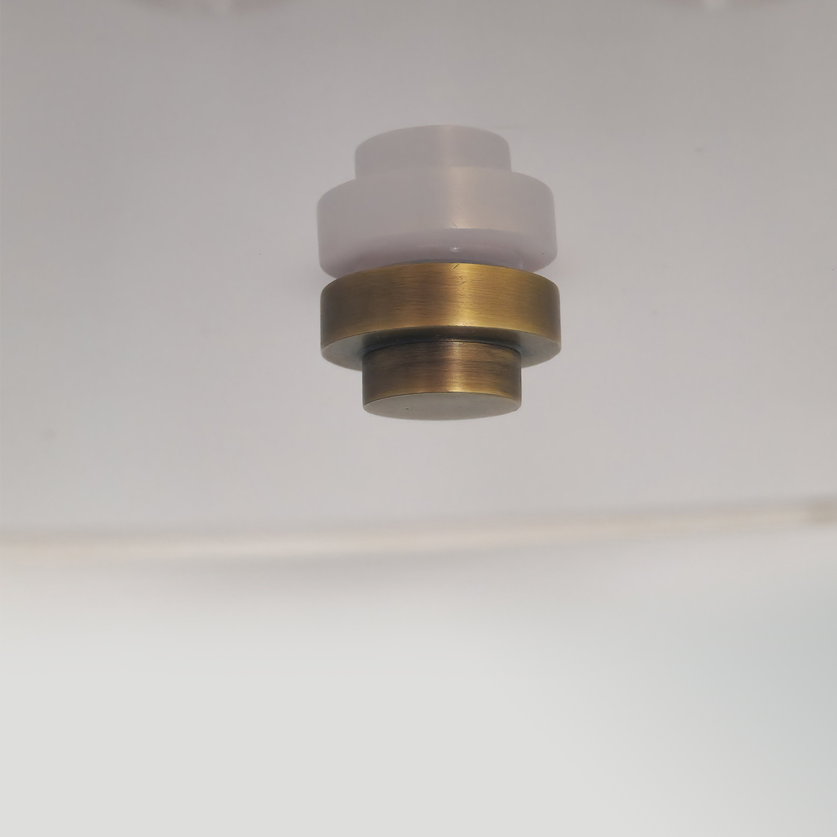 Camberton Hall Hamptons Drum Pendant in Aged Brass with Ivory Shade Camberton Hall Hamptons Drum Pendant in Aged Brass with Ivory Shade — detail view