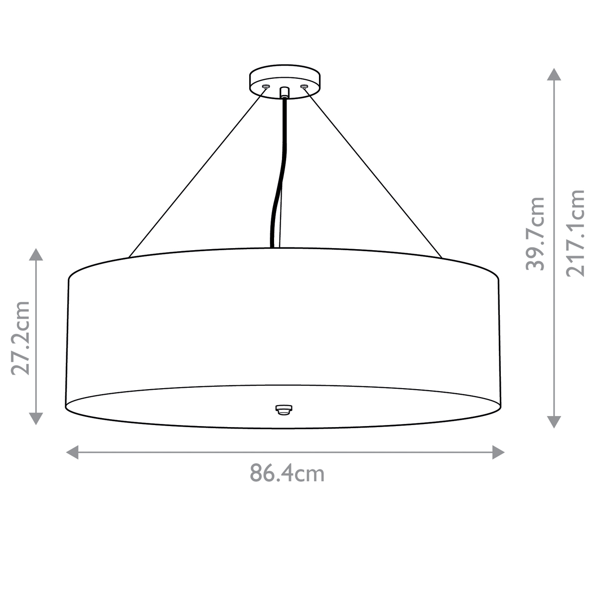 Camberton Hall Hamptons Drum Pendant Ivory Shade Polished Chrome Camberton Hall Hamptons Drum Pendant Ivory Shade Polished Chrome