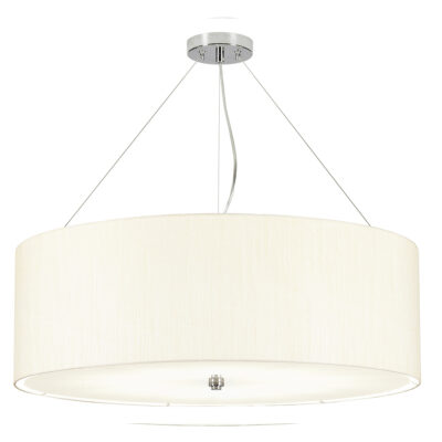 Camberton Hall Hamptons Drum Pendant Ivory Shade Polished Chrome