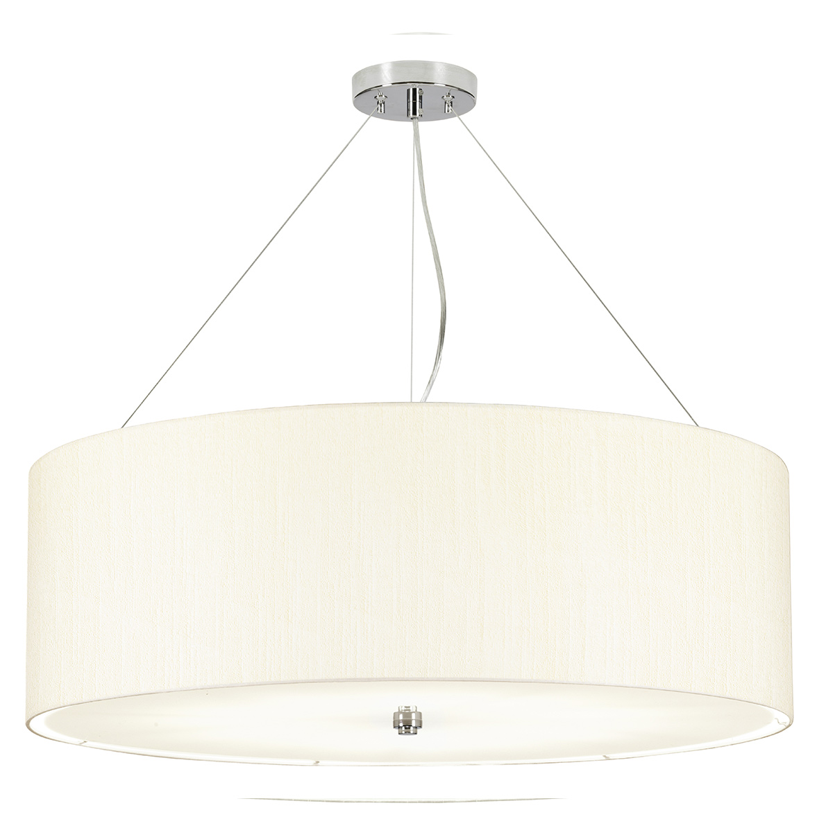 Camberton Hall Hamptons Drum Pendant Ivory Shade Polished Chrome