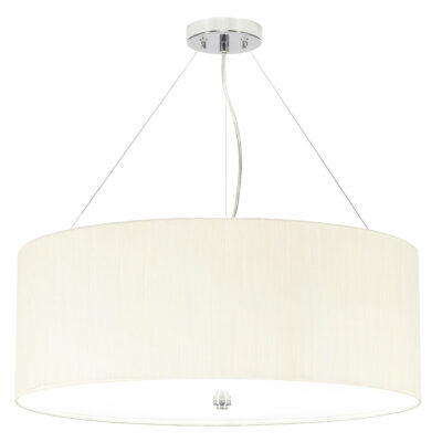 Camberton Hall Hamptons Drum Pendant Polished Chrome Ivory Shade