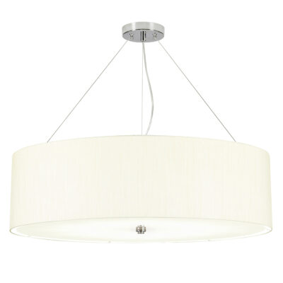 Camberton Hall Hamptons Drum Pendant Polished Chrome Ivory Shade