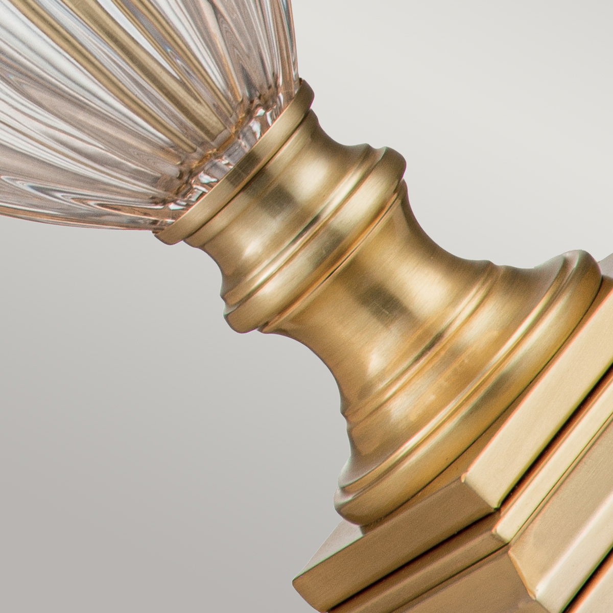 Camberwood French Provincial Ribbed Glass Urn Table Lamp Brushed Brass Camberwood French Provincial Ribbed Glass Urn Table Lamp Brushed Brass — detail view