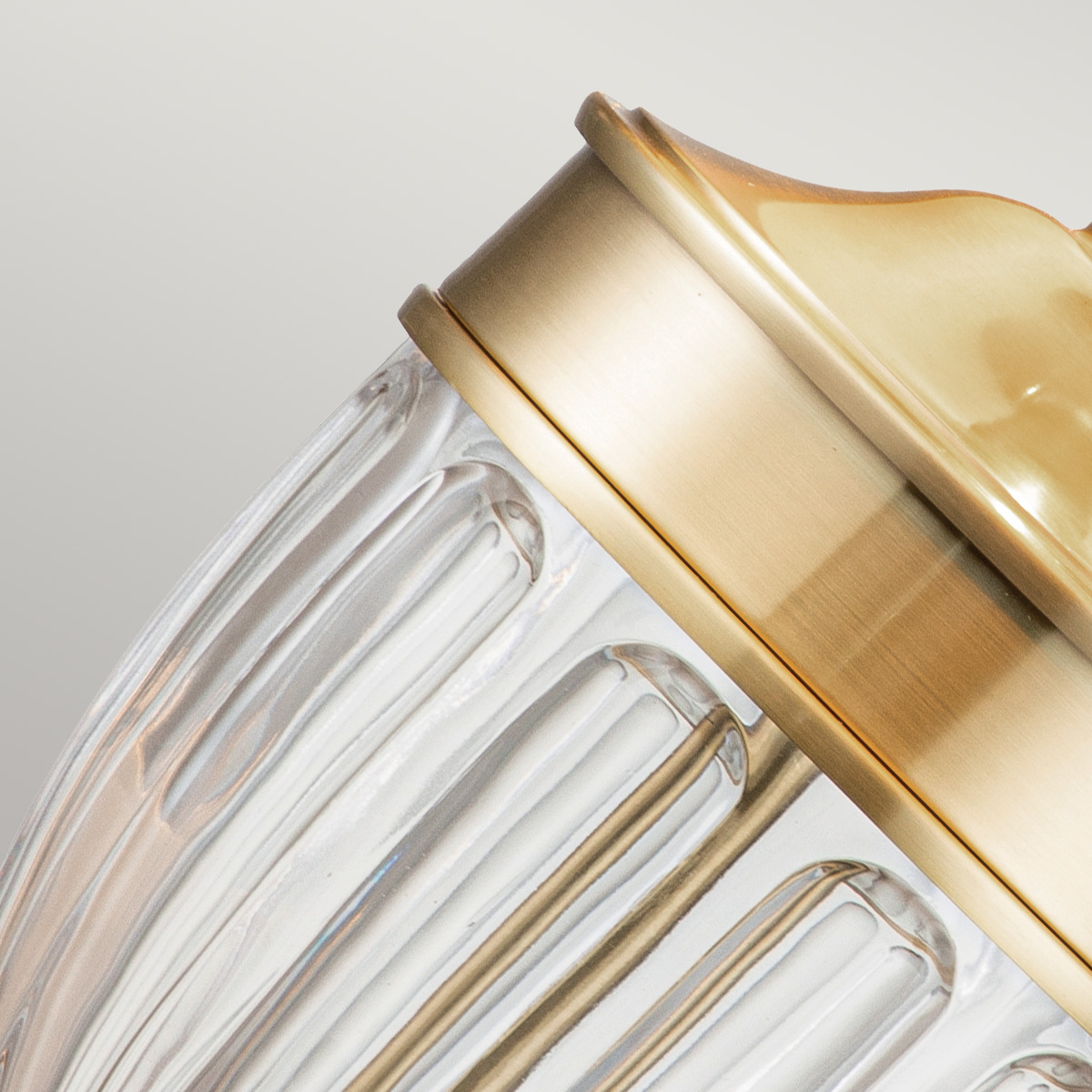Camberwood French Provincial Ribbed Glass Urn Table Lamp Brushed Brass Camberwood French Provincial Ribbed Glass Urn Table Lamp Brushed Brass — detail view