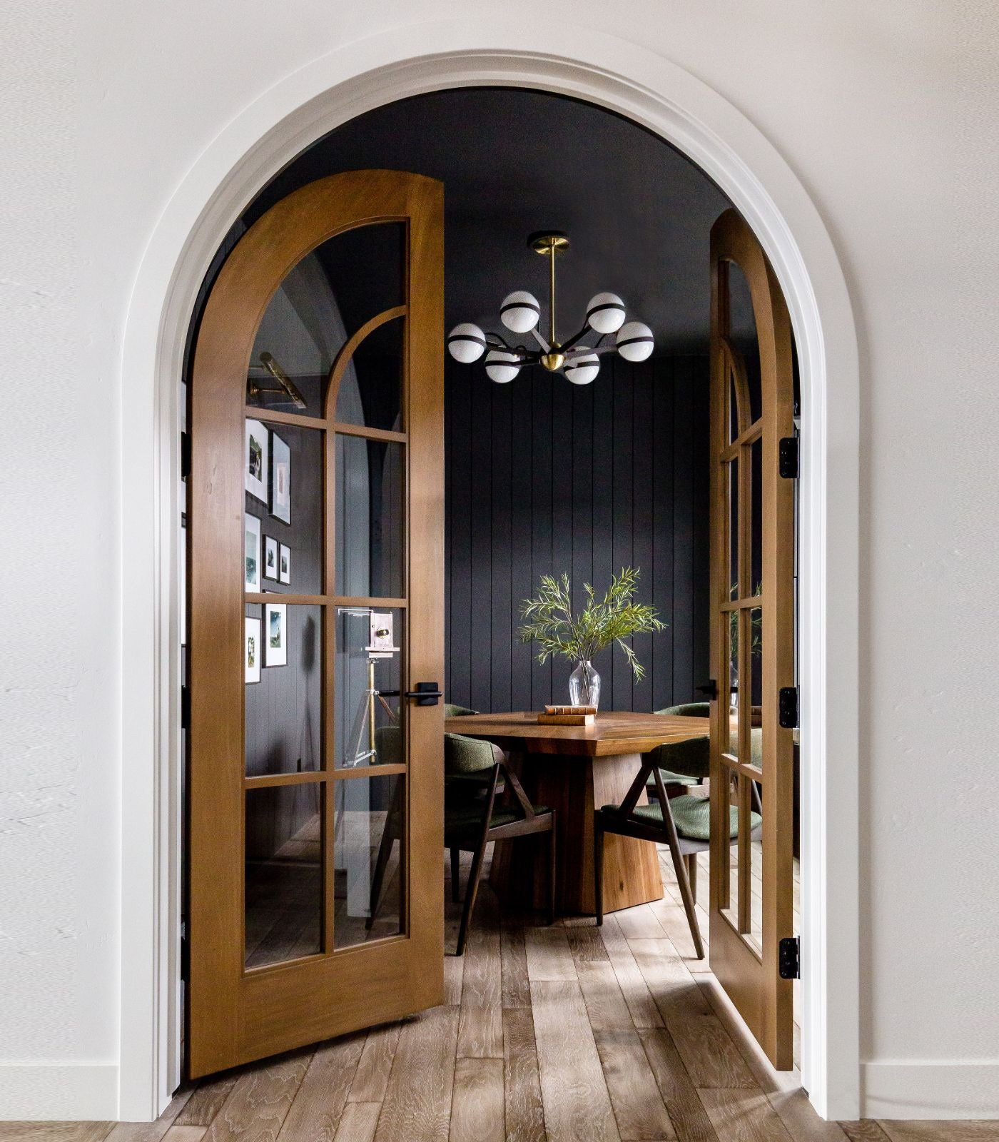 Camborne Contemporary 8 Light Sphere Pendant Bronze and Brushed Brass