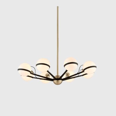 Camborne Contemporary 8 Light Sphere Pendant Bronze and Brushed Brass