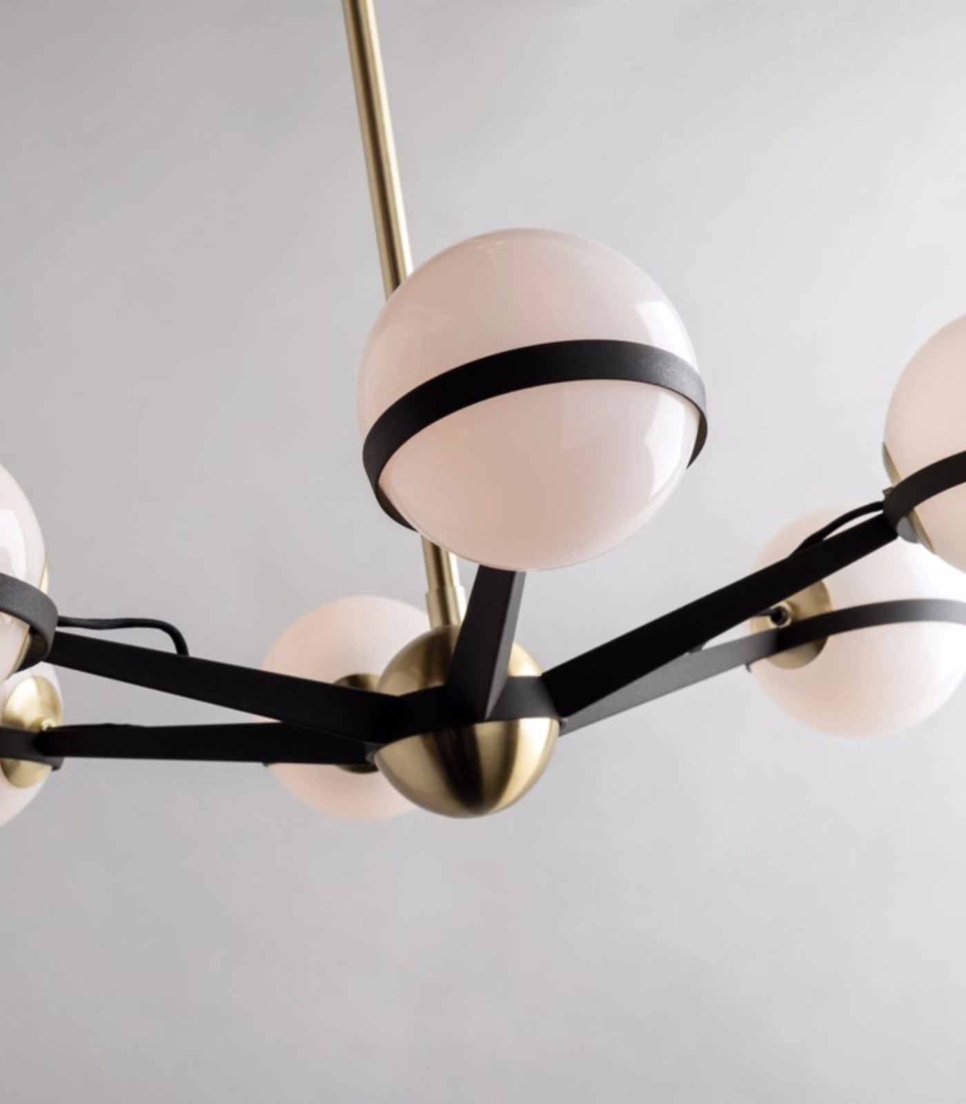 Camborne Contemporary 8 Light Sphere Pendant Bronze and Brushed Brass