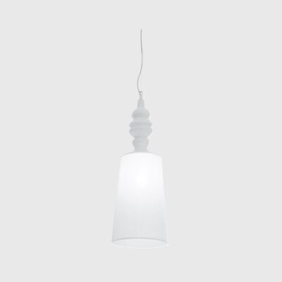 Camden Court Contemporary Ceramic Pendant Light Glossy White