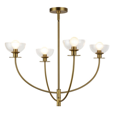 Camdenhurst Contemporary 4 Light Chandelier Brushed Gold