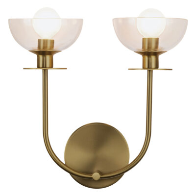 Camdenhurst Hamptons Twin Arm Wall Light Brushed Gold