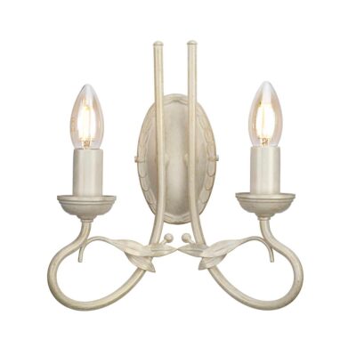Camille Rose French Provincial 2 Light Wall Sconce Ivory Gold Patina