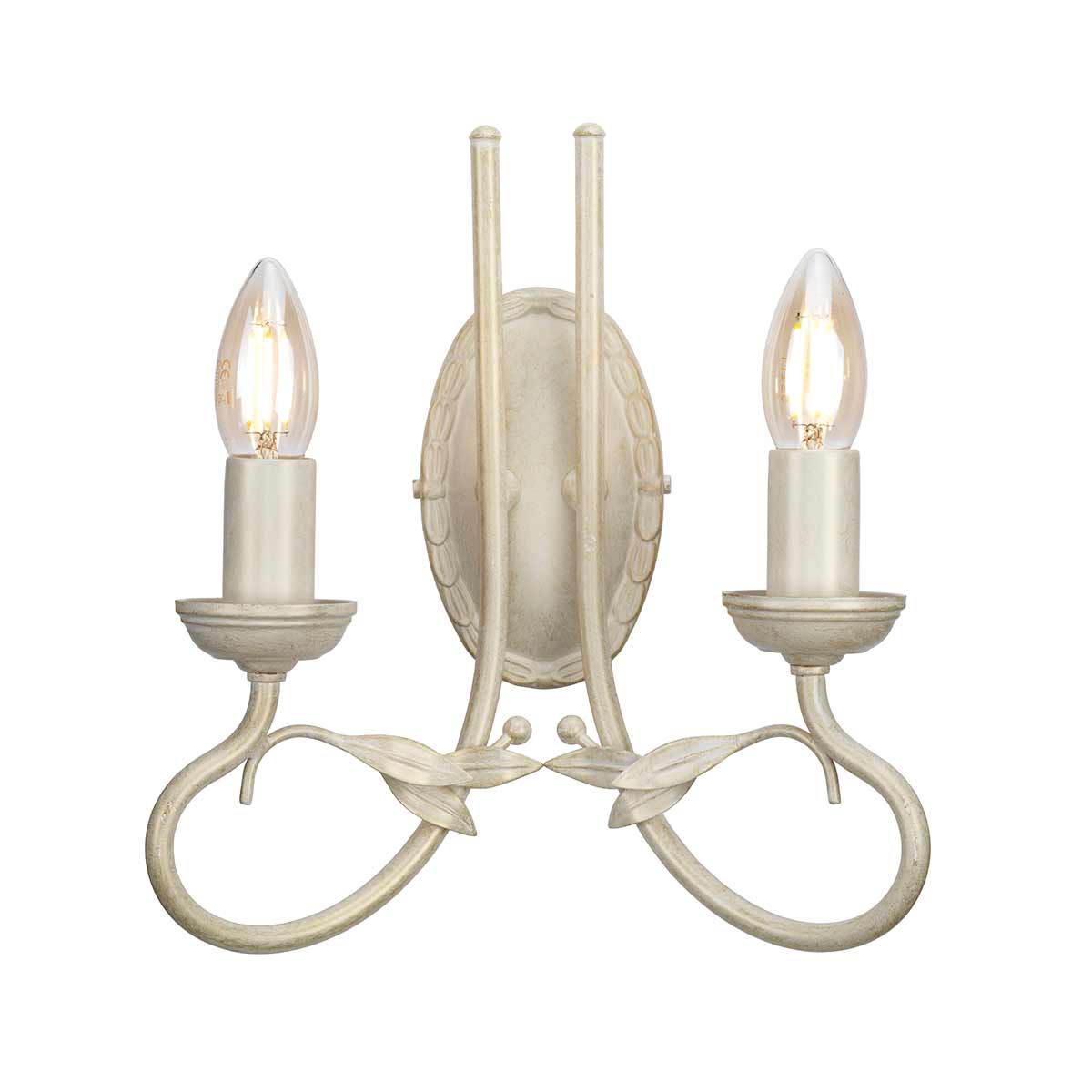 Camille Rose French Provincial 2 Light Wall Sconce Ivory Gold Patina