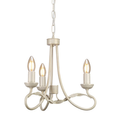 Camille Rose French Provincial 3 Light Chandelier Ivory Gold Patina